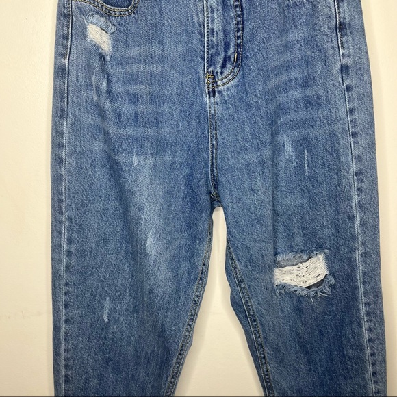 PRINCESS POLLY Balloon Leg Distressed Denim Size 2 Jeans - Picture 9 of 16